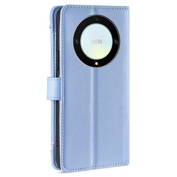 Pattintható tok a Honor Magic5 Lite, Wallet Zipper Pocket, kék