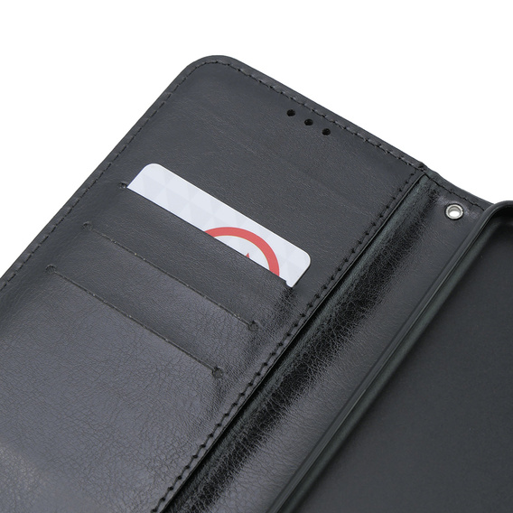 Pattintható tok a Oppo A38 4G / Oppo A18 4G, Crazy Horse Wallet, fekete