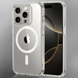 MagSafe mágneses tok iPhone 16 Pro Max-hoz, ERBORD CrystalMag, átlátszó + képernyőüveg