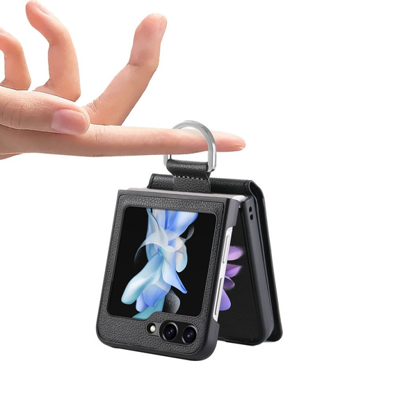 Tok Samsung Galaxy Z Flip7 FE / Z Flip6, Card Slot Ring Case, fekete