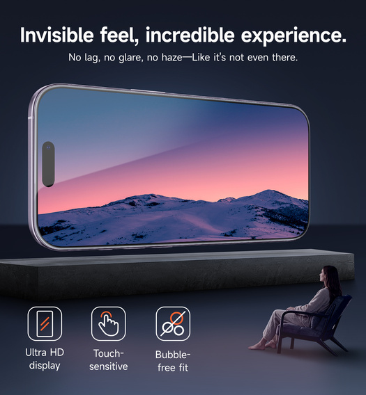 2x SURITCH edzett üveg iPhone 17/16 Pro készülékekhez