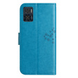 Pattintható tok a Motorola Moto E22 / E22i, Wallet, tree i sowy, kék