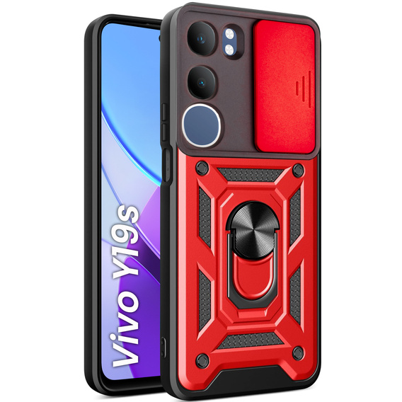 Telefontok a Vivo Y19s, CamShield Slide, piros