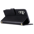 Flap tok Samsung Galaxy S25 FE, Rhombus Crossbody Leather, fekete
