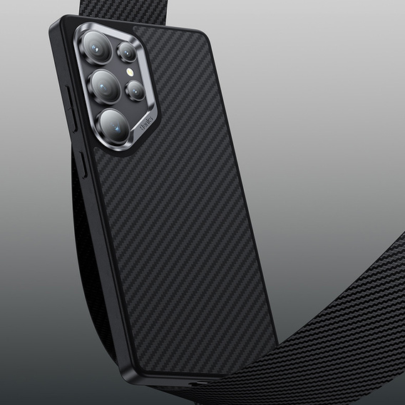 BENKS Kevlar tok Samsung Galaxy S25, MagSafe, Carbon Fiber, fekete