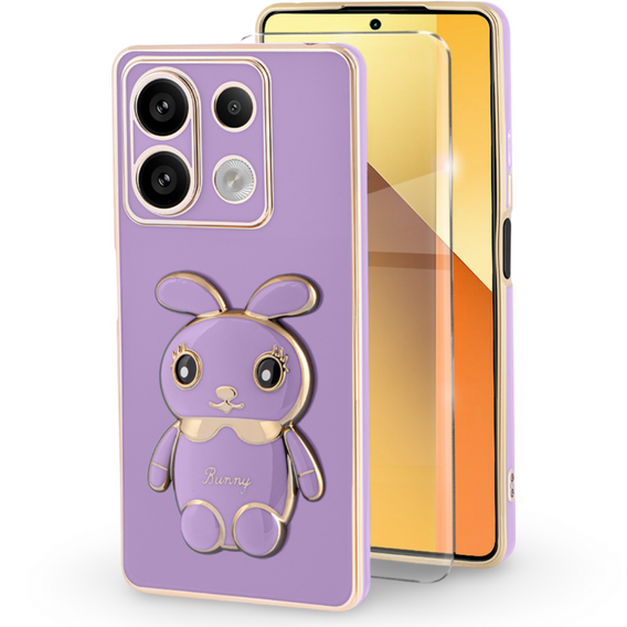 Tok Xiaomi Redmi Note 13 5G, Rabbit, lila + Edzett üveg 9H