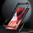 Teletok LUPHIE Samsung Galaxy S23 Ultra-hoz, Armor Bumper, fekete / piros