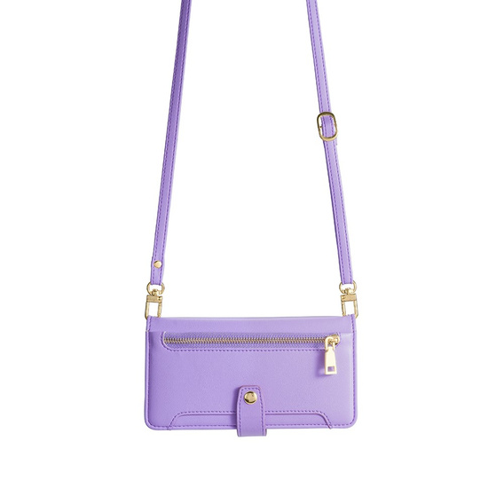 Pattintható tok a Samsung Galaxy S23, Wallet Zipper Pocket, lila