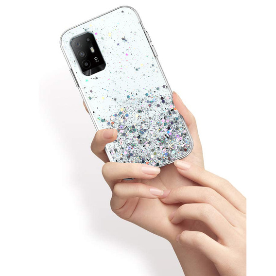 Telefontok a Oppo Reno5 Z / F19 Pro Plus, Glittery, átlátszó
