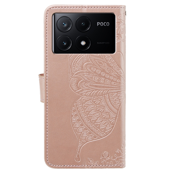 Pattintható tok a Xiaomi Poco X6 Pro 5G, Butterfly, lila