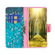 Pattintható tok a Motorola Moto G54 5G, Wallet, sakura, kék