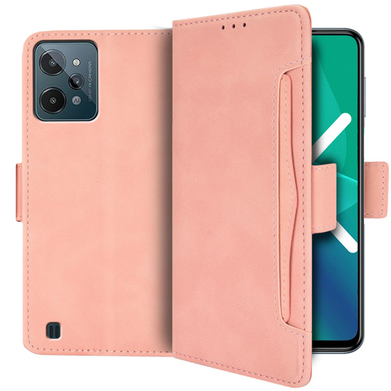 Pattintható tok a Realme C31, Card Slot, rózsaszín