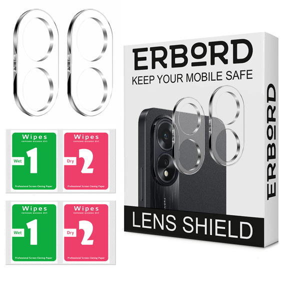 2x ERBORD edzett üveg a kamera számára, hogy Oppo A38 4G, átlátszó