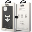 Karl Lagerfeld Telefontok a iPhone 14 Plus, Saffiano Choupette Head Patch, fekete