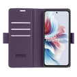 Tok Oppo Reno 11F, ERBORD Glossy Litchi, pénztárca patenttal, lila