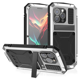 Tojás iPhone 15 Pro, R-JUST, páncélozott, ezüst / fekete