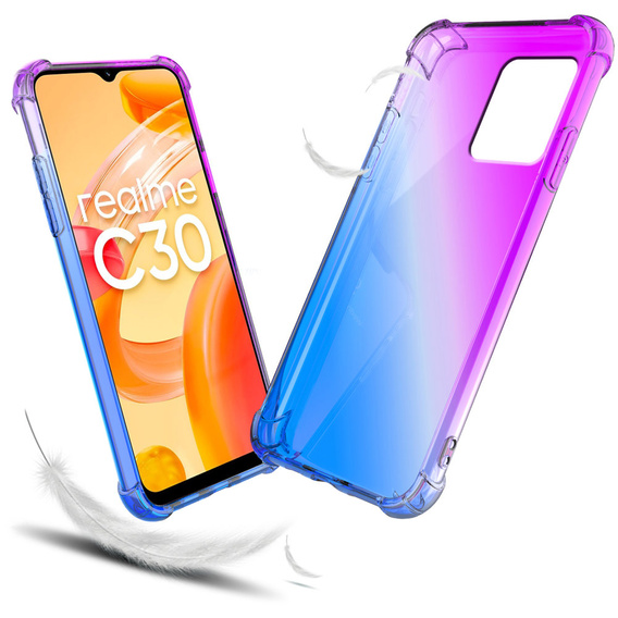 Tok Realme C30 / Narzo 50i Prime, Gradient Dropproof, Lila / kék