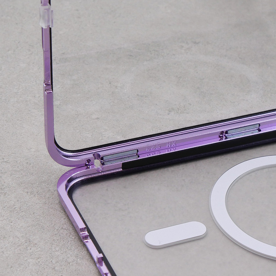 Magnetic Dual Glass MagSafe tok Samsung Galaxy S23, lila