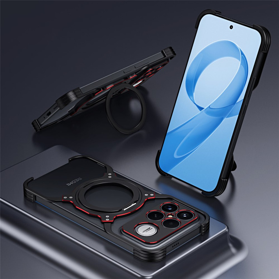 Fém tok mágnessel és állvánnyal a Xiaomi Poco F8 Ultra készülékhez