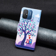 Pattintható tok a Xiaomi Redmi 12C, Wallet, tree & owls, kék