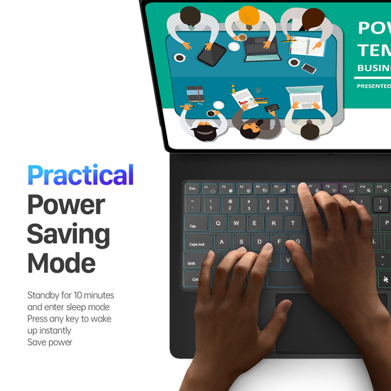 Dux Ducis Bluetooth billentyűzet tok Samsung Galaxy Tab S11 Ultra készülékhez, fekete