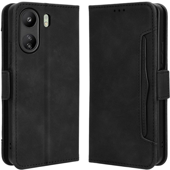 Pattintható tok a Xiaomi Redmi 13C / Poco C65, Card Slot, fekete