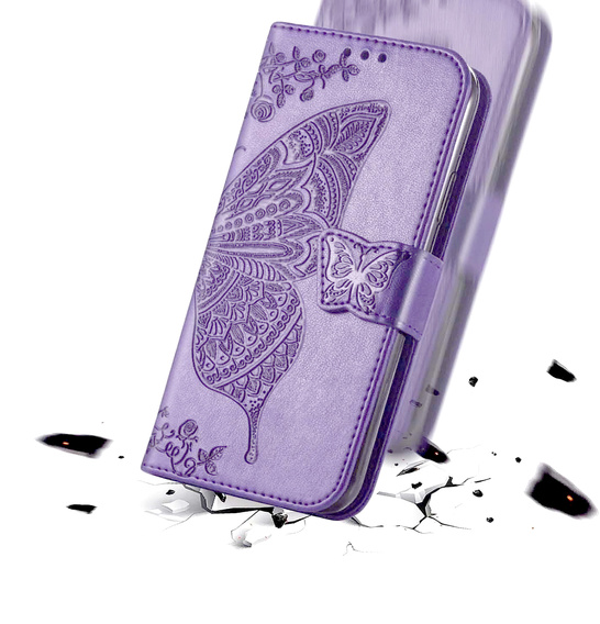 Pattintható tok a Xiaomi Poco F7 Ultra, Butterfly, lila