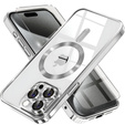 Tok iPhone 15 Pro Max-hoz, Electro MagSafe, ezüst + üveg a képernyőhöz