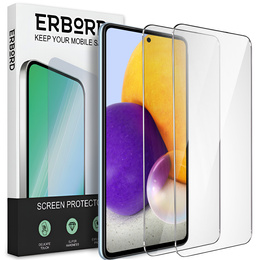 2x edzett üveg a Samsung Galaxy A72, ERBORD 9H Hard Glass a képernyőn