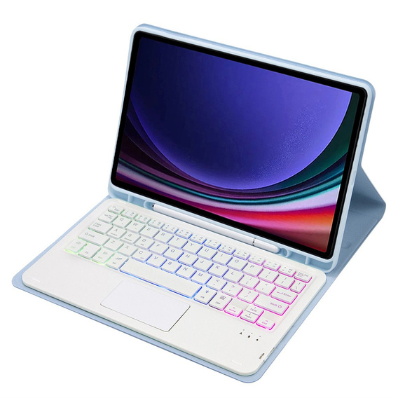 Tok + billentyűzet Samsung Galaxy Tab A9+, with touchpad, világoskék