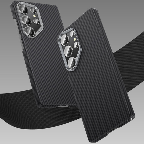BENKS Kevlar tok Samsung Galaxy S25, MagSafe, Carbon Fiber, fekete