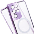 Magnetic Dual Glass MagSafe tok Samsung Galaxy S21 Ultra, lila