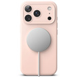 Ringke tok iPhone 17 Pro Max készülékhez, Szilikon mágneses MagSafe, rózsaszín homok