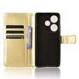 Pattintható tok a Xiaomi Poco F6, Crazy Horse Wallet, arany