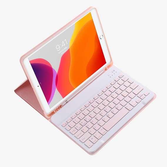 Tok + billentyűzet iPad 9.7 2017 / iPad 9.7 2018 / Air / Air 2, rózsaszín rose gold