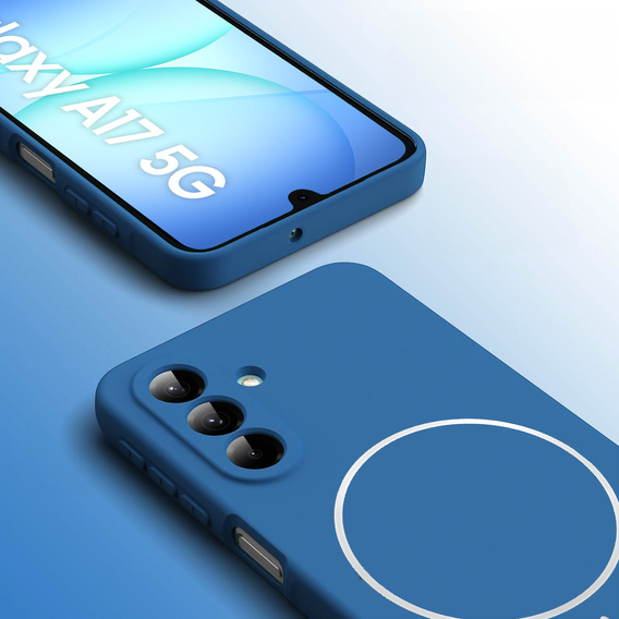 Szilikon tok Samsung Galaxy A17 5G, MagSafe-hoz, kék