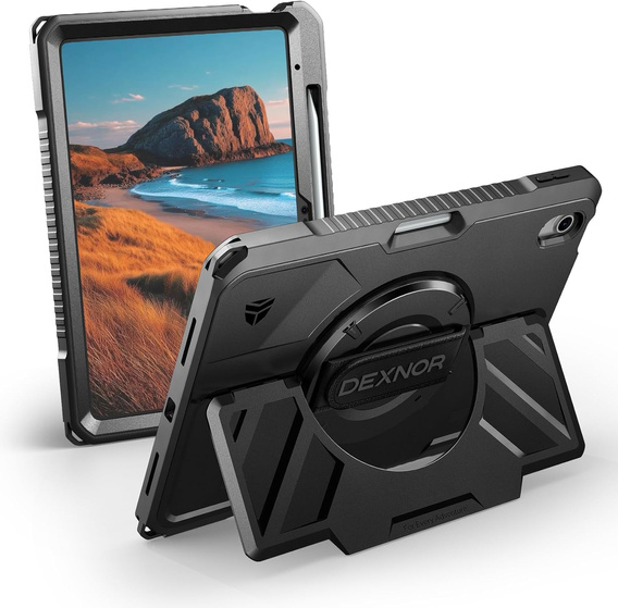 Dexnor 360° tok pánttal és tolltartóval iPad 11" 2025 A16 (11. generáció) / iPad 10.9" 2022 (10. generáció) számára
