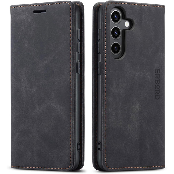 Telefontok a Samsung Galaxy A55, ERBORD Vintage, fekete + üveg a képernyőhöz