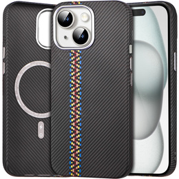 Tok iPhone 15, Carbon Fiber MagSafe, fekete