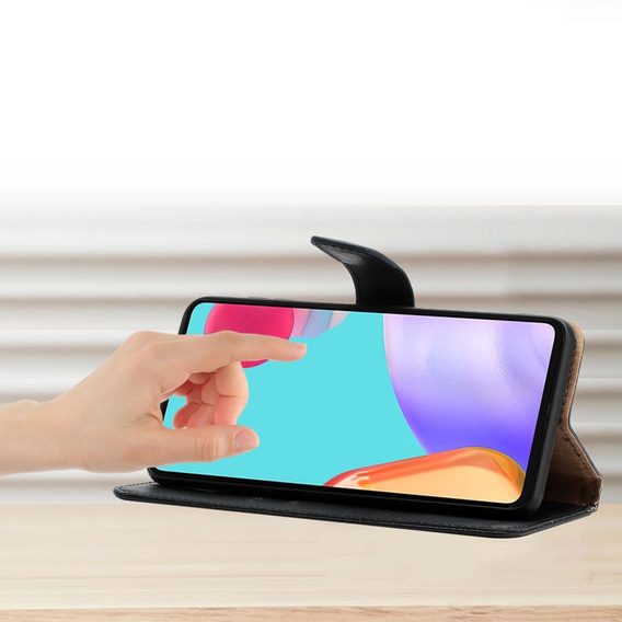 Pattintható tok a Samsung Galaxy A35 5G, Split Leather Wallet, fekete