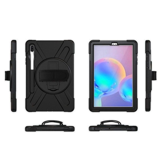 Páncélozott tok Samsung Galaxy Tab S6 T860/T865 iPad Pro 12.9 1, védő 360, hely a tollnak, fekete