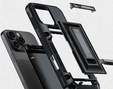 TPU + PC páncél tok kártyatartóval, fekete iPhone 16 Pro Max készülékekhez