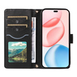 Tok patenttal a Honor 400 Pro 5G-hez, Crossbody Leather Wallet, fekete