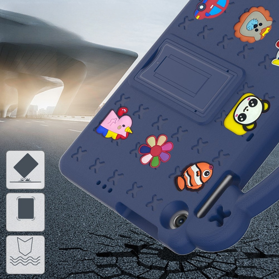 Gyermek tok Lenovo Tab M10 10.1 Gen 3 TB-328FU/TB-328XU, Cute Patterns, állvánnyal, sötétkék