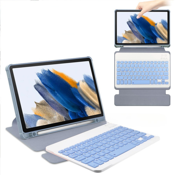 Billentyűzet tok Samsung Galaxy Tab A9+, Rotary 360° Leather, lila