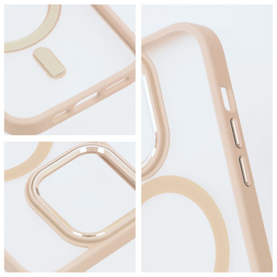 Tok iPhone 16 Pro Max-hoz, MagSafe, ERBORD Matt Case, átlátszó / rózsaszín + képernyőüveg
