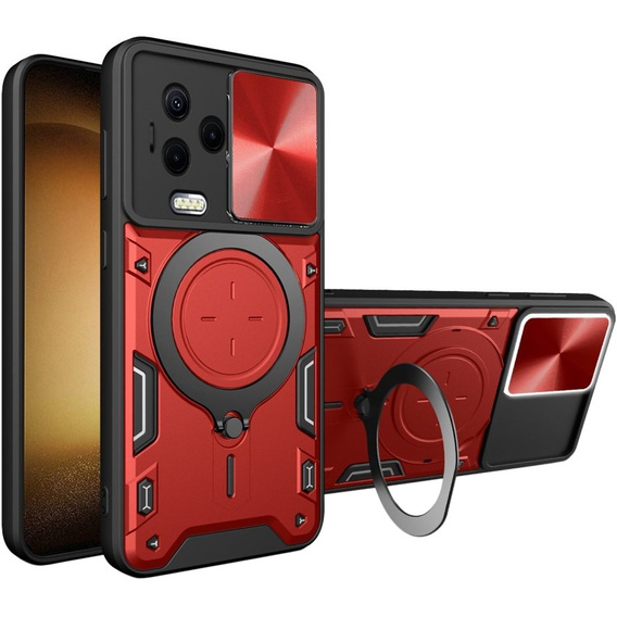 Páncélozott tok Infinix Note 12 Pro 4G / Note 12 2023, CamShield Slide, piros