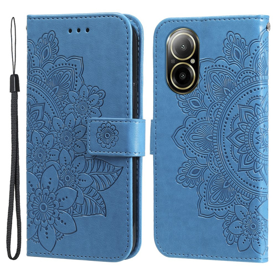 Pattintható tok a Realme C67, Mandala, kék