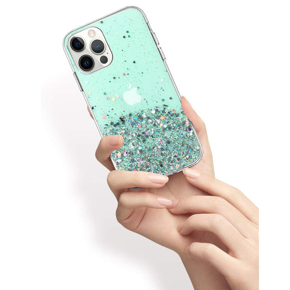 Telefontok a iPhone 13 Pro, Glittery, zöld