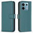 Pattintható tok a Xiaomi Redmi Note 13 Pro 4G / Xiaomi Redmi Note 14S / Xiaomi Poco M6 Pro 4G, BINFEN Wallet, zöld